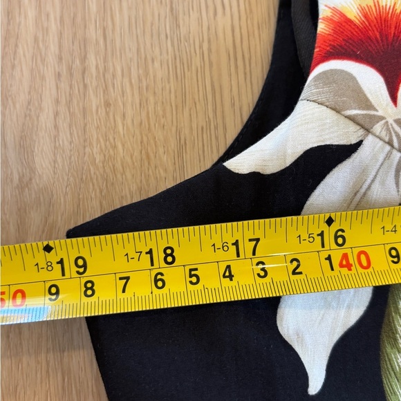 Vintage KY’s Hawaii Floral Iris Black Cotton Sleeveless Maxi Dress Tiki Aloha - Picture 9 of 13